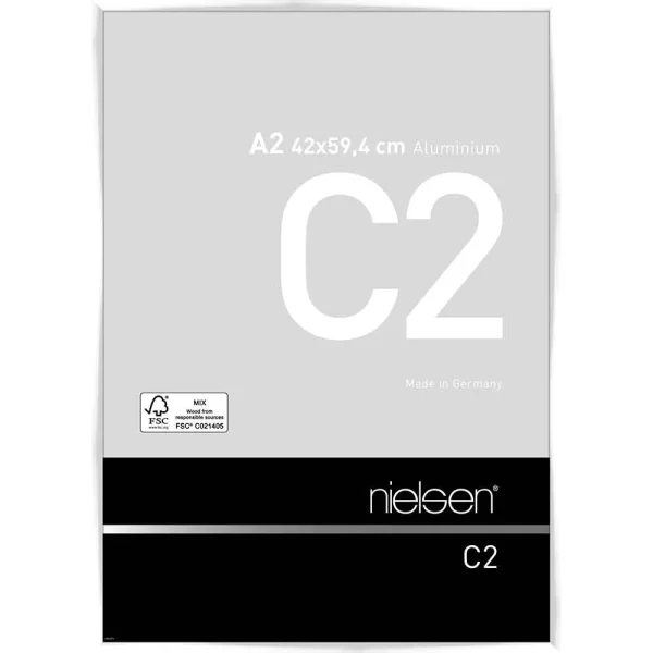 Cadre en aluminium C2 42x59,4 cm (A2) | blanc brillant | verre standard (2 mm)