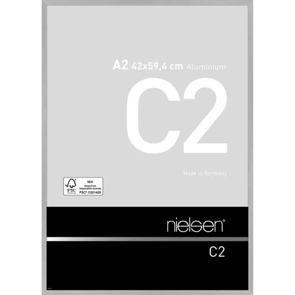 Cadre en aluminium C2 42x59,4 cm (A2) | structure argent mat | verre standard (2 mm)