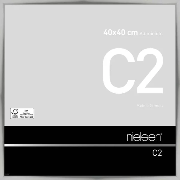 Cadre en aluminium C2 40x40 cm | argent brillant | verre standard (2 mm)
