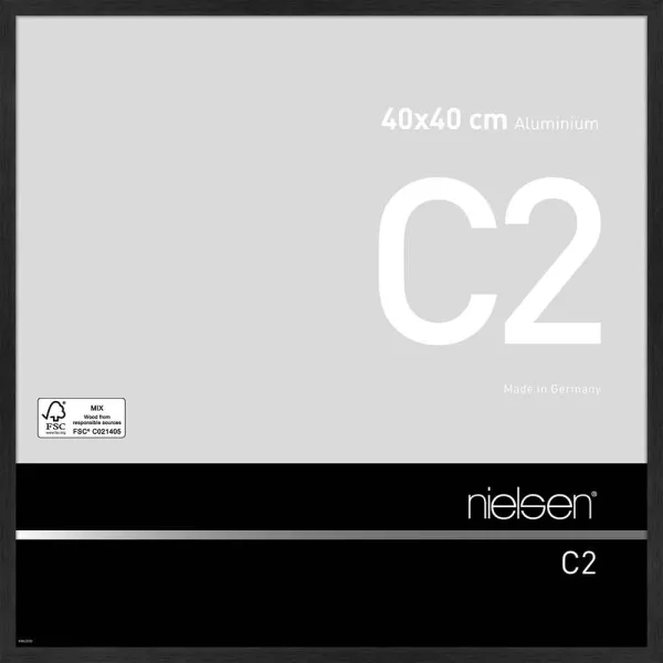 Cadre en aluminium C2 40x40 cm | structure noir mat | verre standard (2 mm)