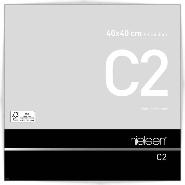 Cadre en aluminium C2 40x40 cm | blanc brillant | verre standard (2 mm)