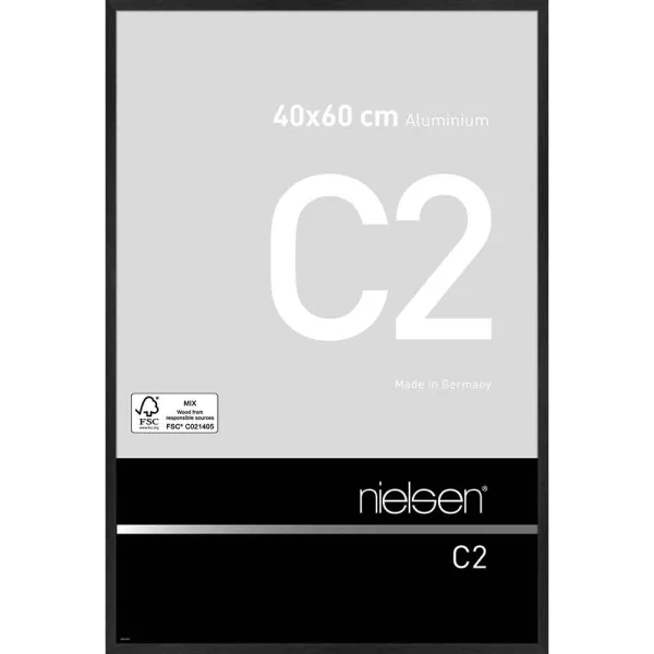 Cadre en aluminium C2 40x60 cm | structure noir mat | verre standard (2 mm)