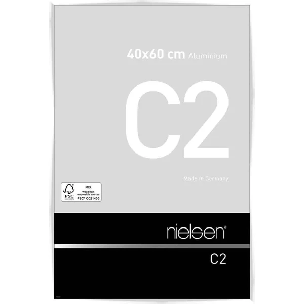 Cadre en aluminium C2 40x60 cm | blanc brillant | verre standard (2 mm)