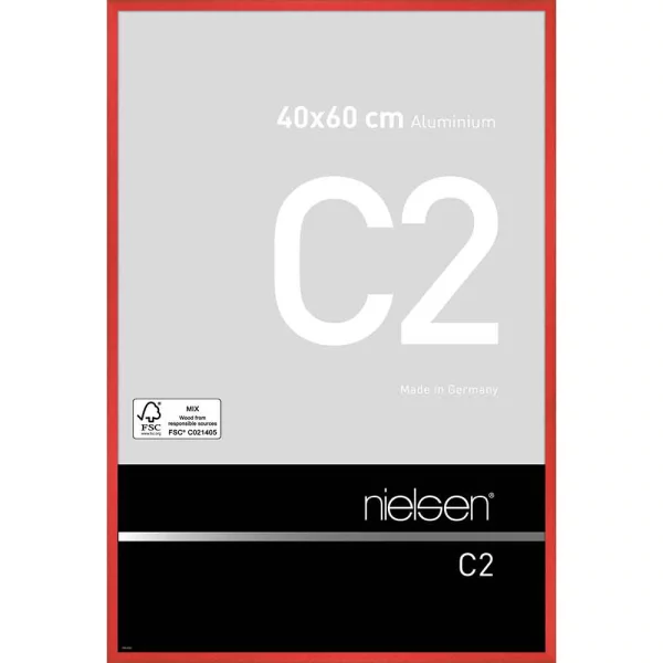 Cadre en aluminium C2 40x60 cm | rouge tornade | verre standard (2 mm)
