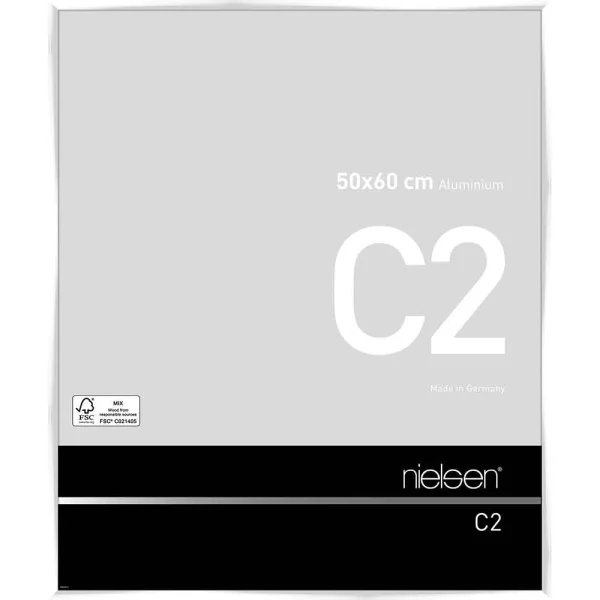Cadre en aluminium C2 50x60 cm | blanc brillant | verre standard (2 mm)