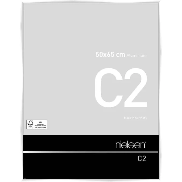 Cadre en aluminium C2 50x65 cm | blanc brillant | verre standard (2 mm)