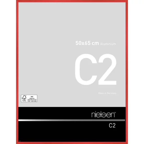 Cadre en aluminium C2 50x65 cm | rouge tornade | verre standard (2 mm)