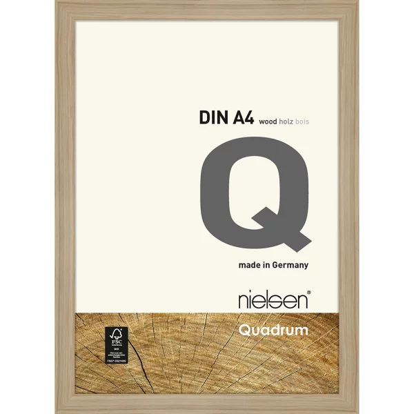Cadre en bois Quadrum 21x29,7 cm (A4) | chêne naturel | verre standard (2 mm)