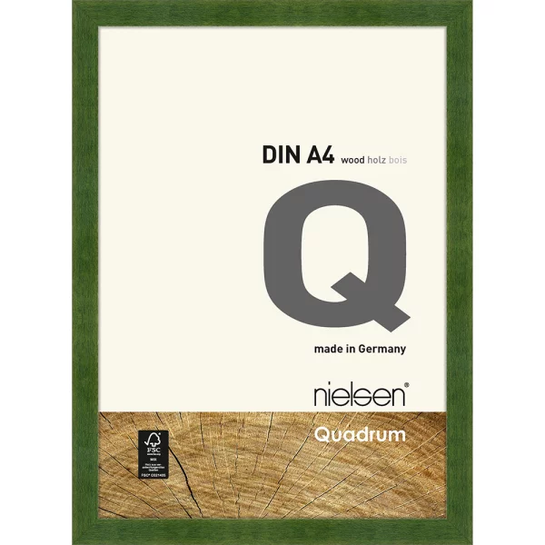 Cadre en bois Quadrum 21x29,7 cm (A4) | vert | verre standard (2 mm)