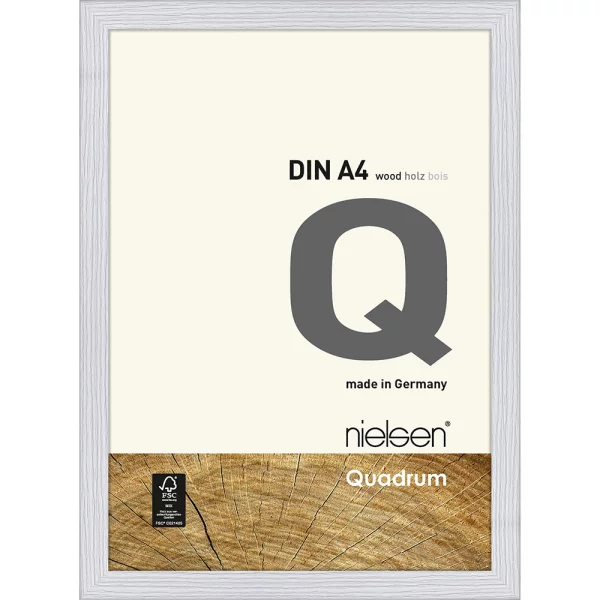 Cadre en bois Quadrum 21x29,7 cm (A4) | blanc neige | verre standard (2 mm)