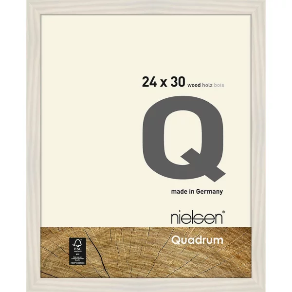 Cadre en bois Quadrum 24x30 cm | blanc | verre standard (2 mm)