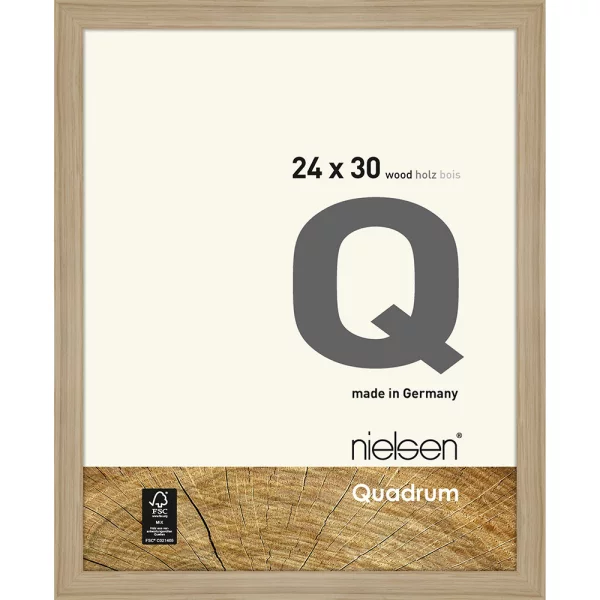 Cadre en bois Quadrum 24x30 cm | chêne naturel | verre standard (2 mm)