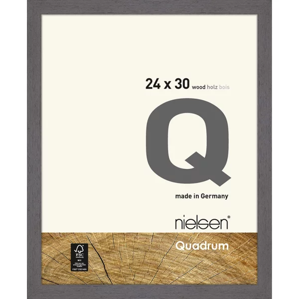 Cadre en bois Quadrum 24x30 cm | gris | verre standard (2 mm)