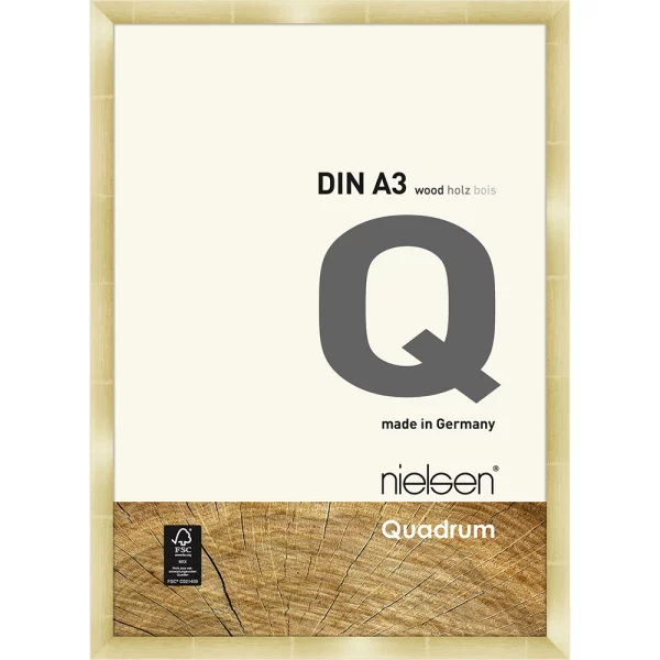 Cadre en bois Quadrum 29,7x42 cm (A3) | or | verre standard (2 mm)