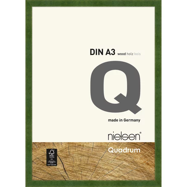 Cadre en bois Quadrum 29,7x42 cm (A3) | vert | verre standard (2 mm)
