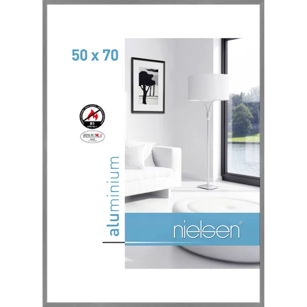 B1 Brandschutzrahmen C2 50x70 cm | Struktur Grau matt | Normalglas (2 mm)