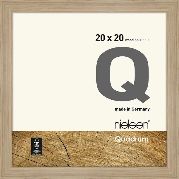 Cadre photo Quadrum 20x20 cm | chêne naturel | verre standard (2 mm)