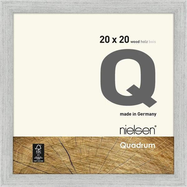 Cadre photo Quadrum 20x20 cm | argent | verre standard (2 mm)