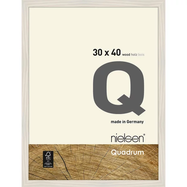 Cadre en bois Quadrum 30x40 cm | blanc | verre standard (2 mm)