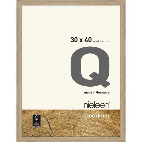 Cadre en bois Quadrum 30x40 cm | chêne naturel | verre standard (2 mm)