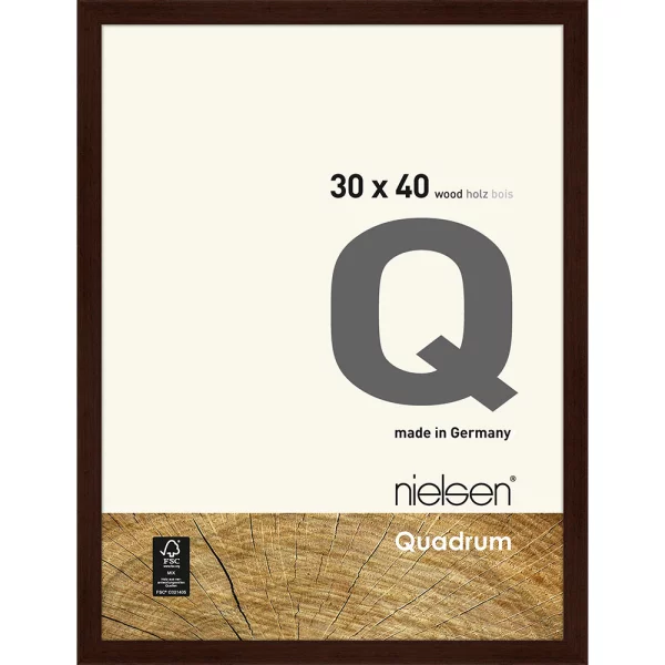 Cadre en bois Quadrum 30x40 cm | wengé | verre standard (2 mm)
