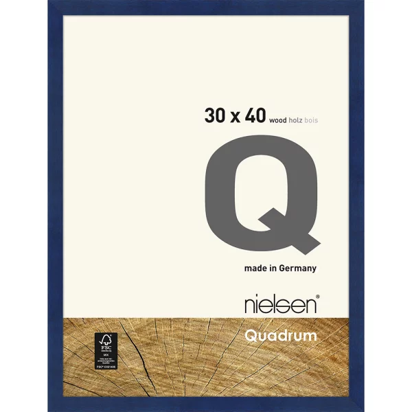 Cadre en bois Quadrum 30x40 cm | bleu | verre standard (2 mm)