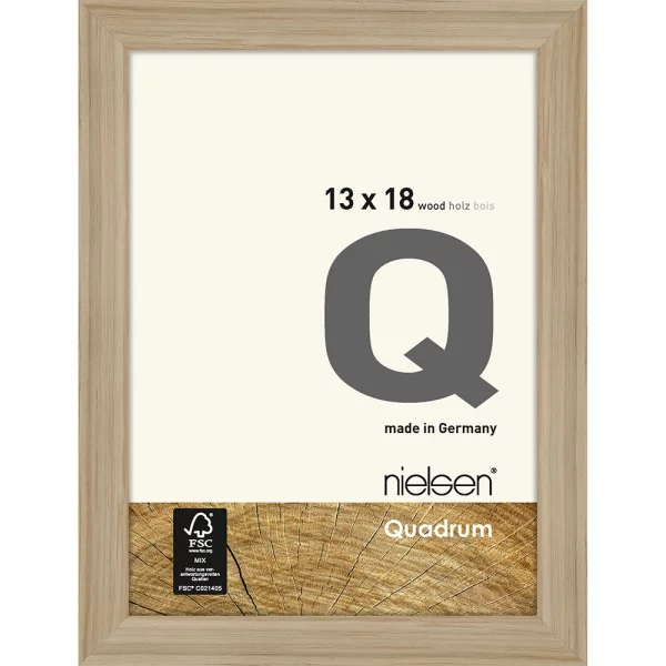 Cadre photo Quadrum 13x18 cm | chêne naturel | verre standard (2 mm)