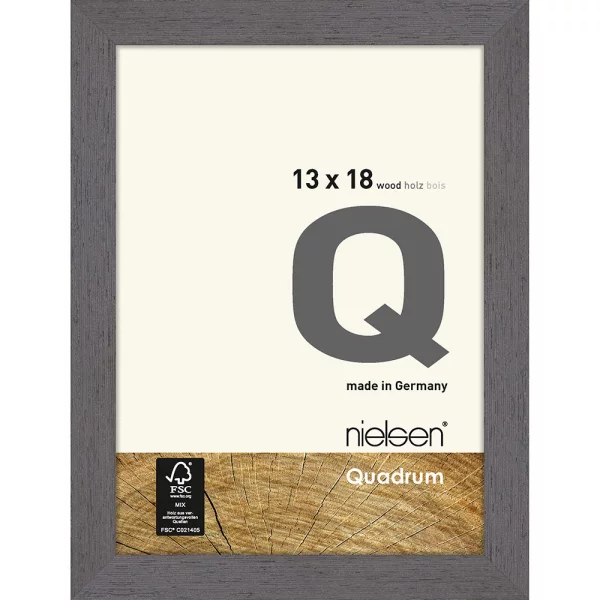 Cadre photo Quadrum 13x18 cm | gris | verre standard (2 mm)