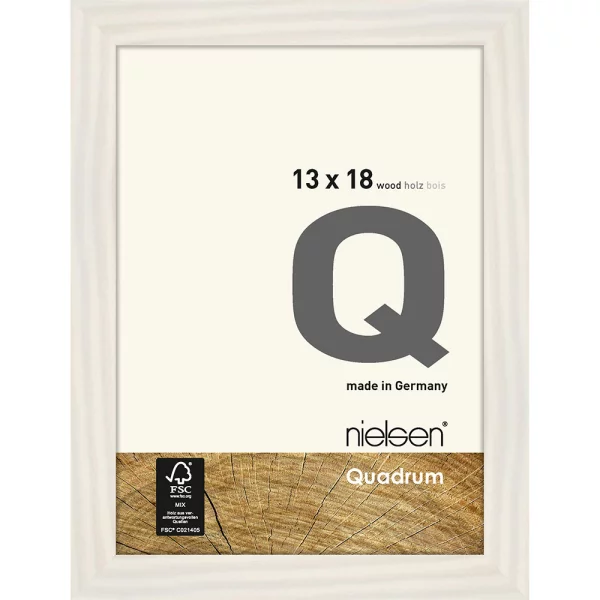 Cadre photo Quadrum 13x18 cm | blanc couvrant | verre standard (2 mm)
