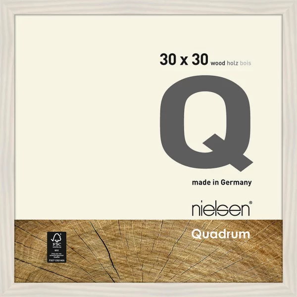 Cadre en bois Quadrum 30x30 cm | blanc | verre standard (2 mm)