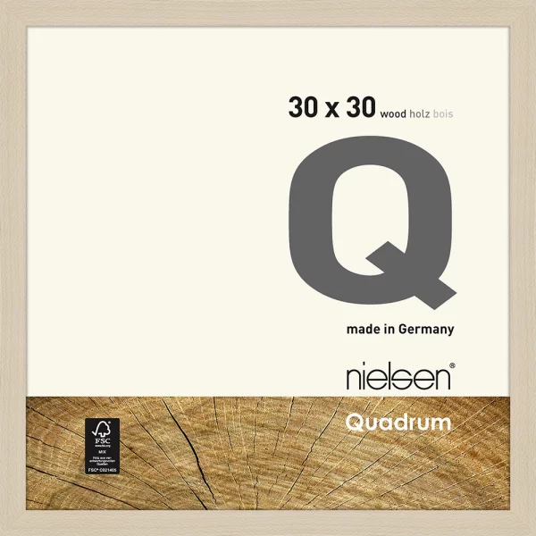Cadre en bois Quadrum 30x30 cm | érable | verre standard (2 mm)