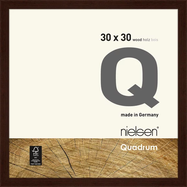 Cadre en bois Quadrum 30x30 cm | wengé | verre standard (2 mm)