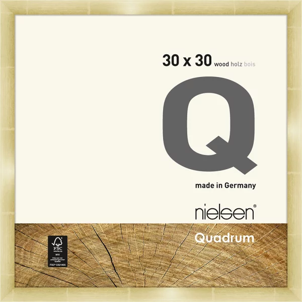 Cadre en bois Quadrum 30x30 cm | or | verre standard (2 mm)