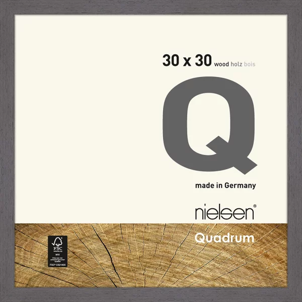 Cadre en bois Quadrum 30x30 cm | gris | verre standard (2 mm)