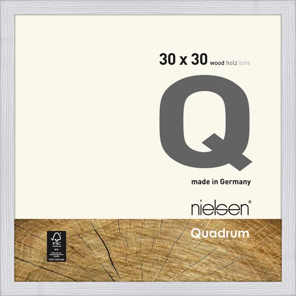 Cadre en bois Quadrum 30x30 cm | blanc neige | verre standard (2 mm)