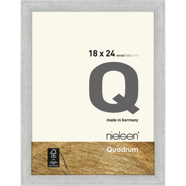 Cadre photo Quadrum 18x24 cm | argent | verre standard (2 mm)