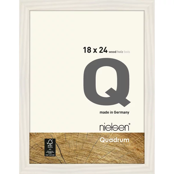 Cadre photo Quadrum 18x24 cm | blanc couvrant | verre standard (2 mm)