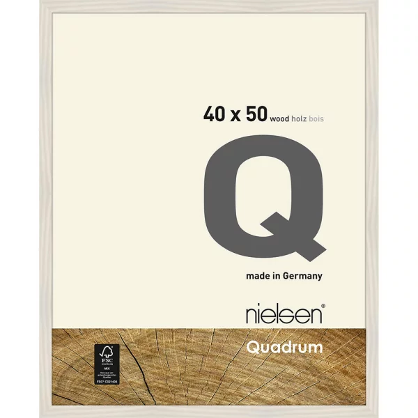 Cadre en bois Quadrum 40x50 cm | blanc | verre standard (2 mm)