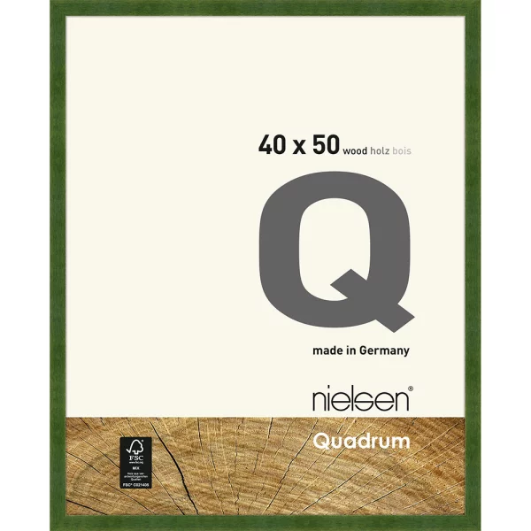 Cadre en bois Quadrum 40x50 cm | vert | verre standard (2 mm)