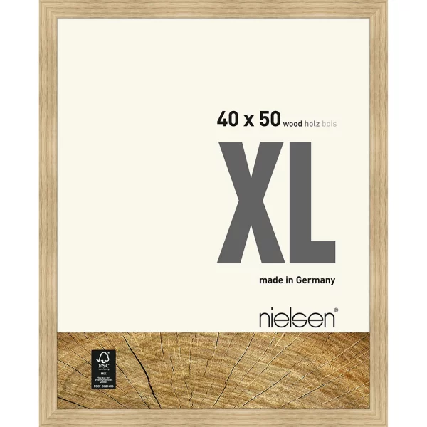 Cadre en bois Quadrum XL 40x50 cm | chêne naturel | verre standard (2 mm)