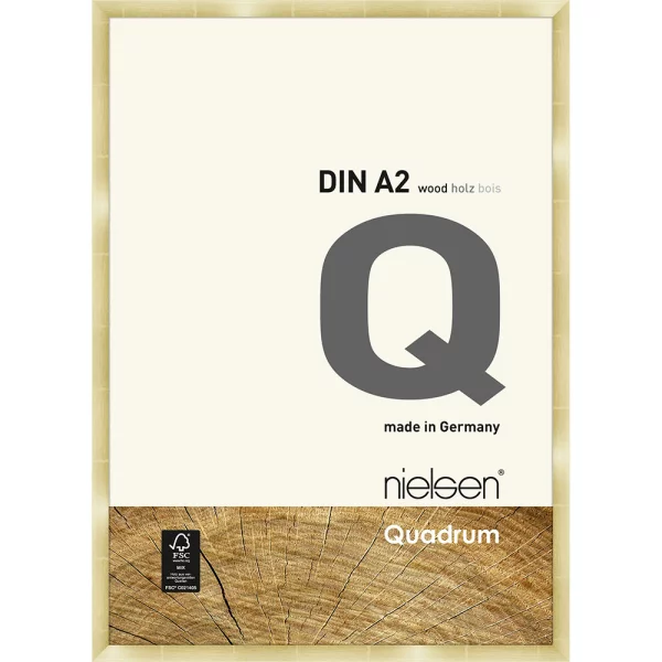 Cadre en bois Quadrum 42x59,4 cm (A2) | or | verre standard (2 mm)