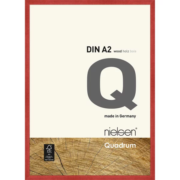 Cadre en bois Quadrum 42x59,4 cm (A2) | rouge | verre standard (2 mm)