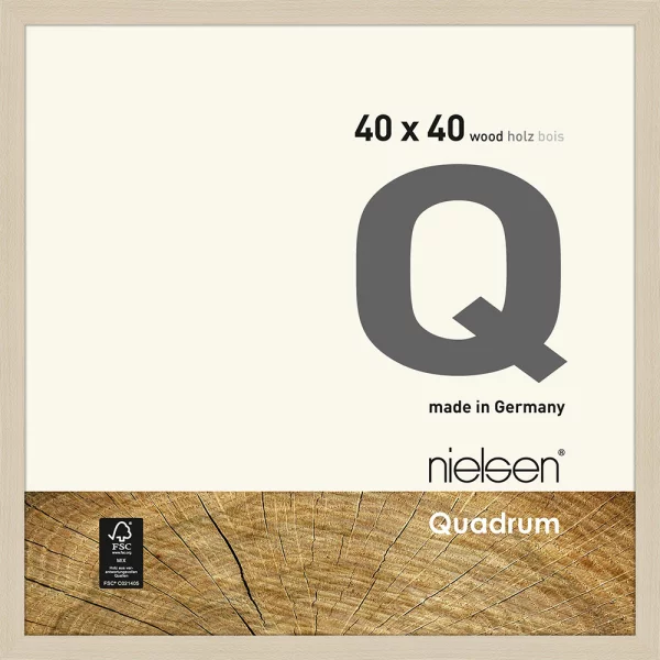 Cadre en bois Quadrum 40x40 cm | érable | verre standard (2 mm)