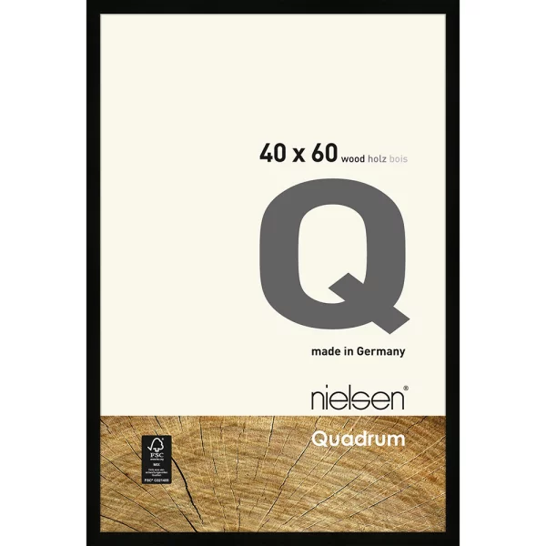 Cadre en bois Quadrum 40x60 cm | noir | verre standard (2 mm)
