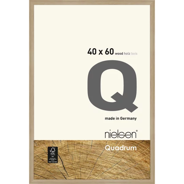 Cadre en bois Quadrum 40x60 cm | chêne naturel | verre standard (2 mm)