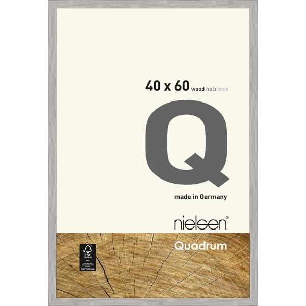 Cadre en bois Quadrum 40x60 cm | gris ciment | verre standard (2 mm)