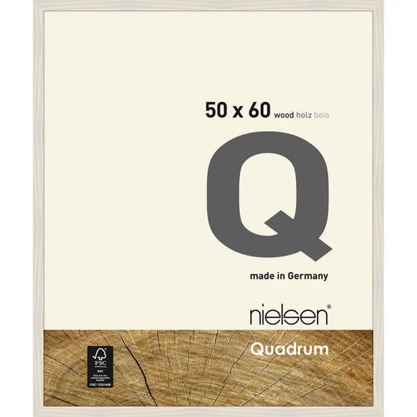 Cadre en bois Quadrum 50x60 cm | blanc | verre standard (2 mm)