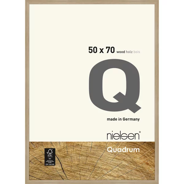 Cadre en bois Quadrum 50x70 cm | chêne naturel | verre standard (2 mm)