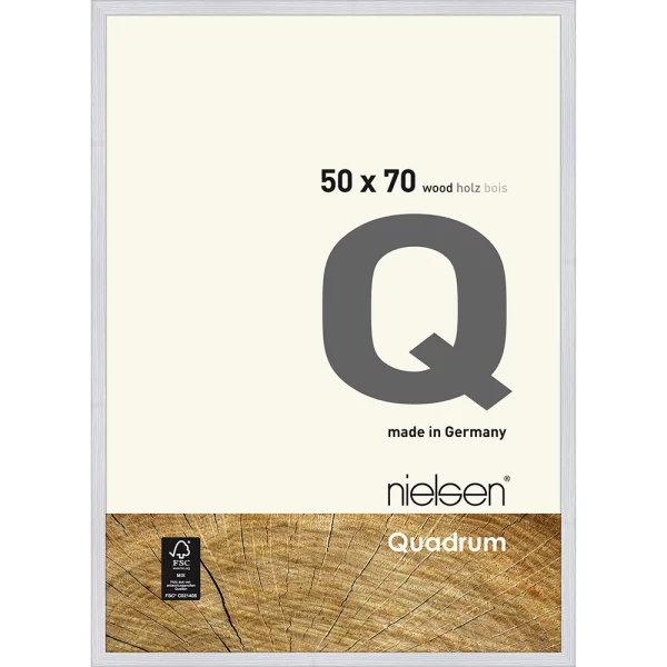 Cadre en bois Quadrum 50x70 cm | blanc neige | verre standard (2 mm)