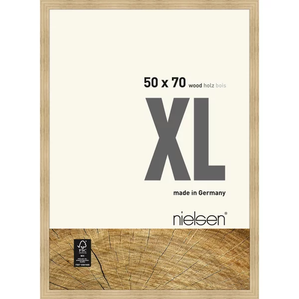 Cadre en bois Quadrum XL 50x70 cm | chêne naturel | verre standard (2 mm)